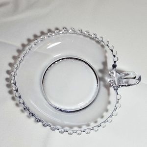 Glass heart shaped serving dish, Candlewick glass